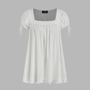 White Square Neck Blouse